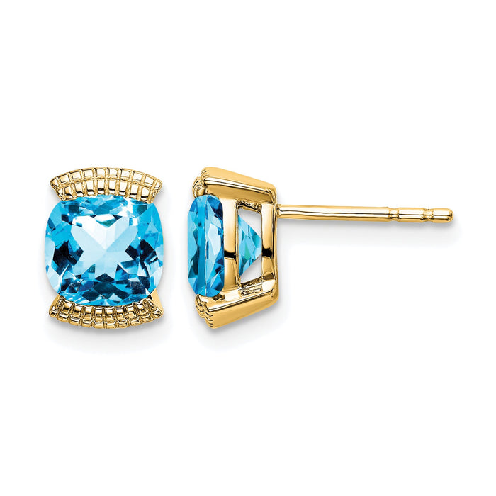 14k Blue Topaz Post Earrings-EM7080-BT-Y