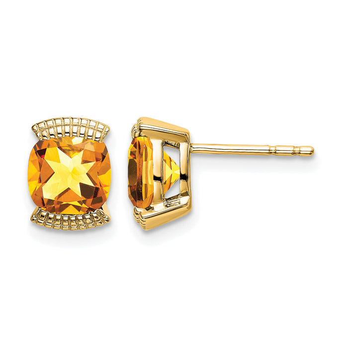 14k Citrine Post Earrings-EM7080-CI-Y