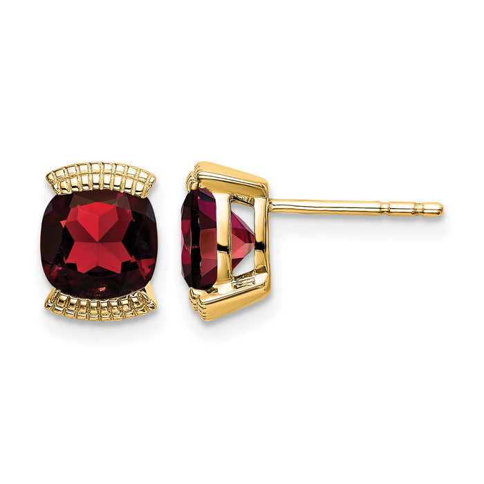 14k Garnet Post Earrings-EM7080-GA-Y