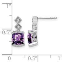 14k White Gold Amethyst and Diamond Earrings-EM7081-AM-004-WA