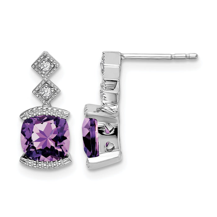 14k White Gold Amethyst and Diamond Earrings-EM7081-AM-004-WA