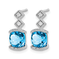 14k White Gold Blue Topaz and Diamond Earrings-EM7081-BT-004-WA