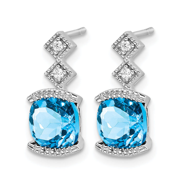 14k White Gold Blue Topaz and Diamond Earrings-EM7081-BT-004-WA