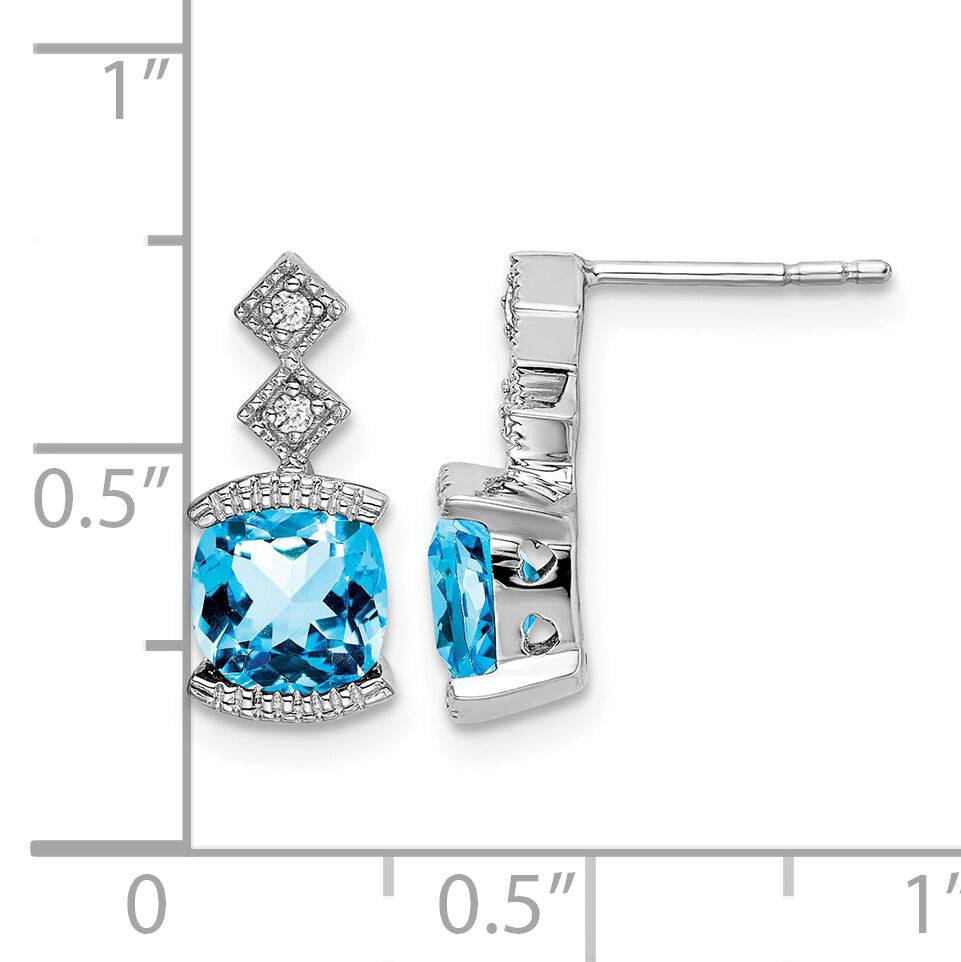 14k White Gold Blue Topaz and Diamond Earrings-EM7081-BT-004-WA