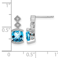14k White Gold Blue Topaz and Diamond Earrings-EM7081-BT-004-WA
