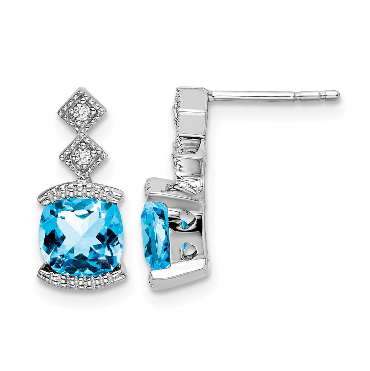 14k White Gold Blue Topaz and Diamond Earrings-EM7081-BT-004-WA