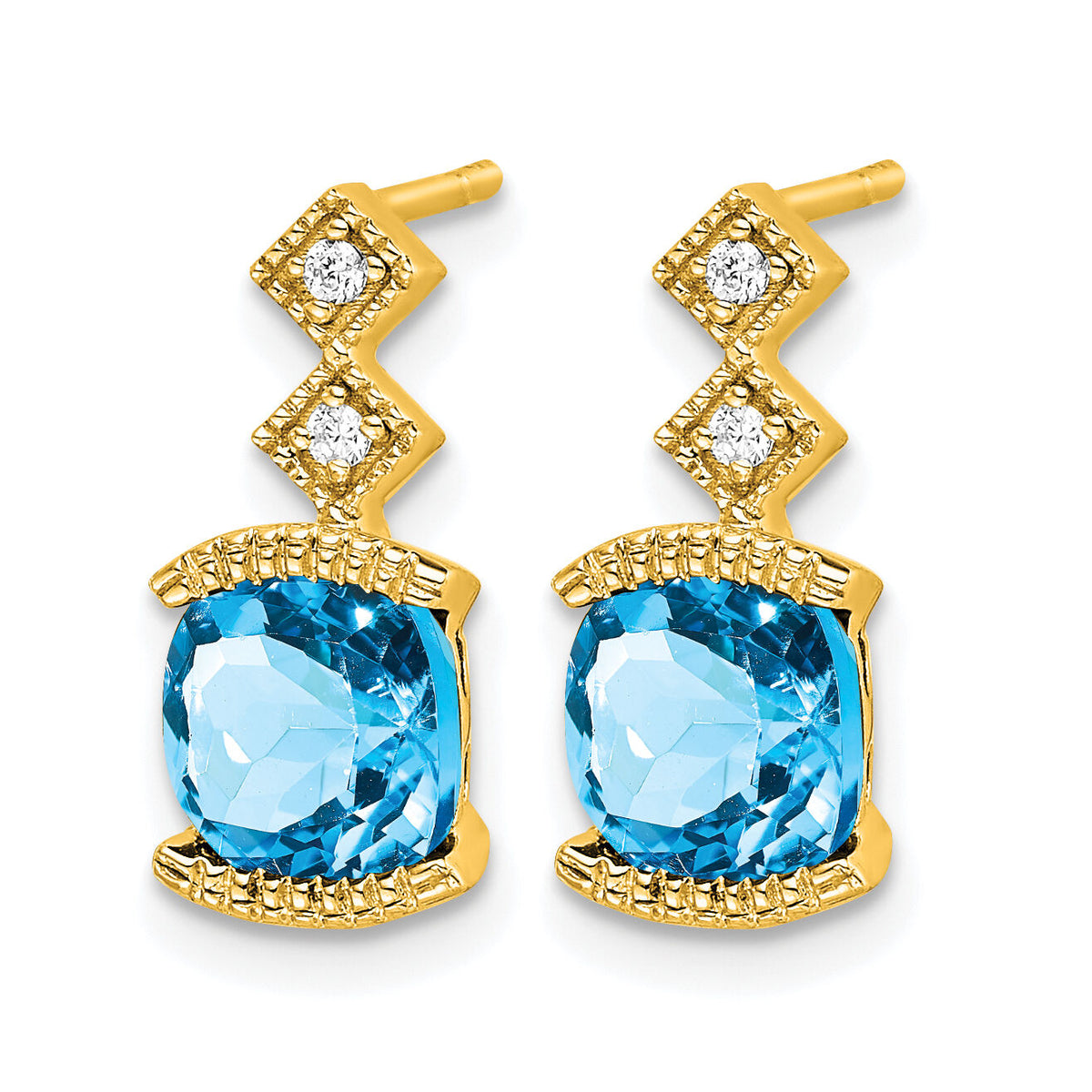 14k Blue Topaz and Diamond Earrings-EM7081-BT-004-YA