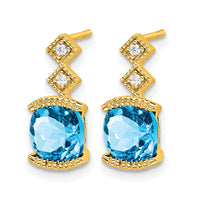 14k Blue Topaz and Diamond Earrings-EM7081-BT-004-YA
