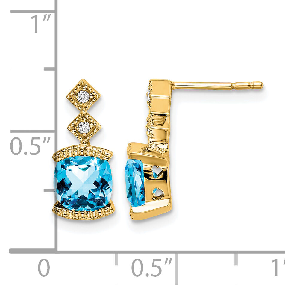 14k Blue Topaz and Diamond Earrings-EM7081-BT-004-YA