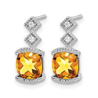 14k White Gold Citrine and Diamond Earrings-EM7081-CI-004-WA