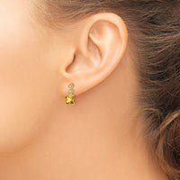14k Citrine and Diamond Earrings-EM7081-CI-004-YA