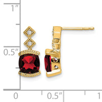 14k Garnet and Diamond Earrings-EM7081-GA-004-YA