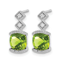 14k White Gold Peridot and Diamond Earrings-EM7081-PE-004-WA