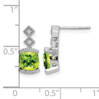 14k White Gold Peridot and Diamond Earrings-EM7081-PE-004-WA