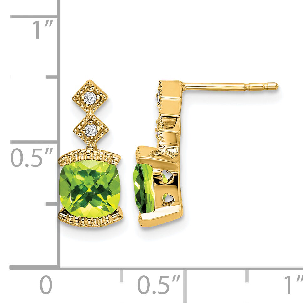 14k Peridot and Diamond Earrings-EM7081-PE-004-YA