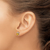 14k White Gold Princess Citrine and Diamond Earrings-EM7085-CI-001-WA