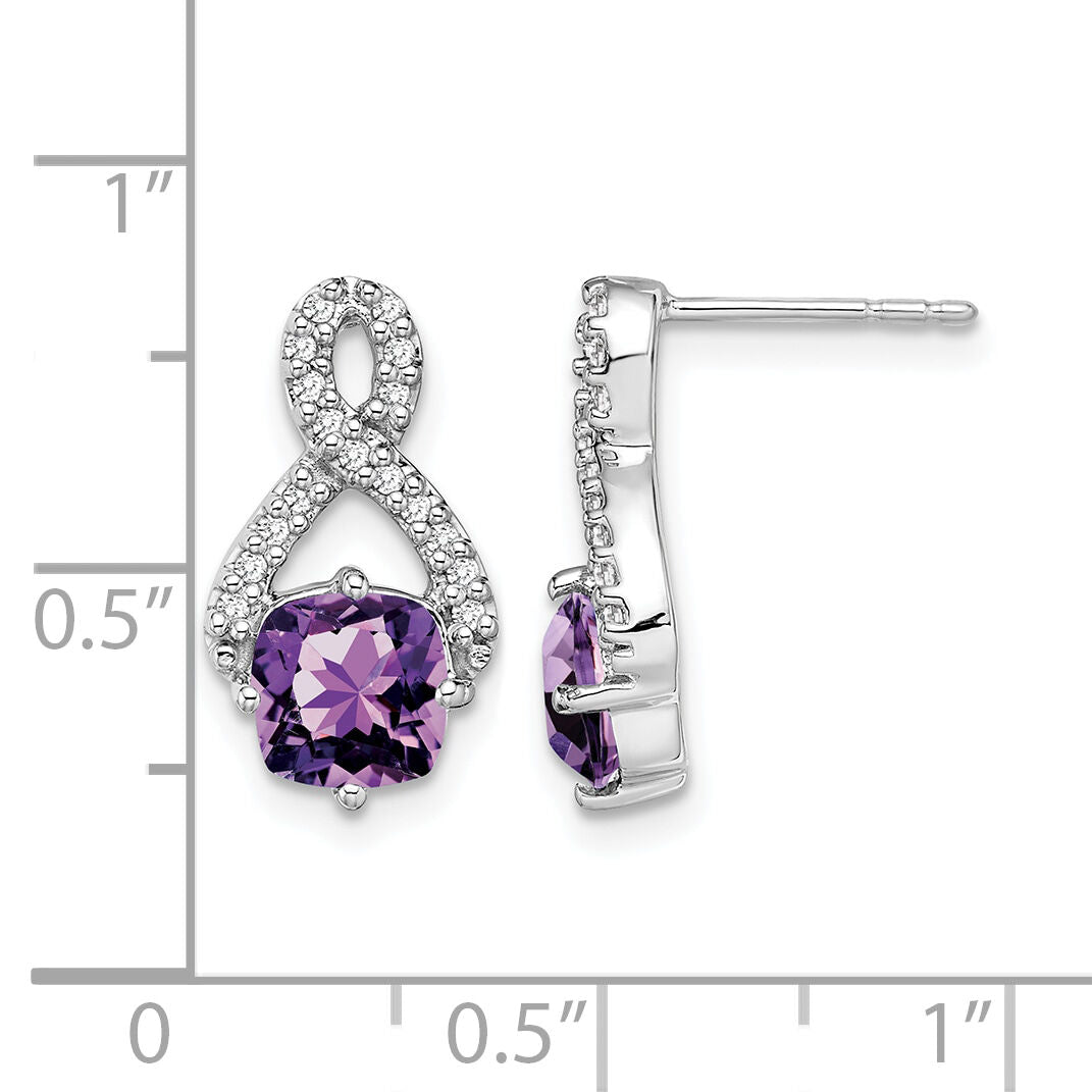 14k White Gold Amethyst and Diamond Earrings-EM7089-AM-017-WA