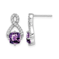 14k White Gold Amethyst and Diamond Earrings-EM7089-AM-017-WA