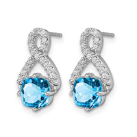14k White Gold Blue Topaz and Diamond Earrings-EM7089-BT-017-WA