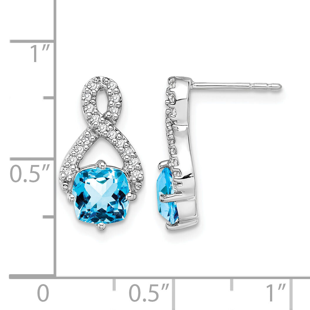 14k White Gold Blue Topaz and Diamond Earrings-EM7089-BT-017-WA
