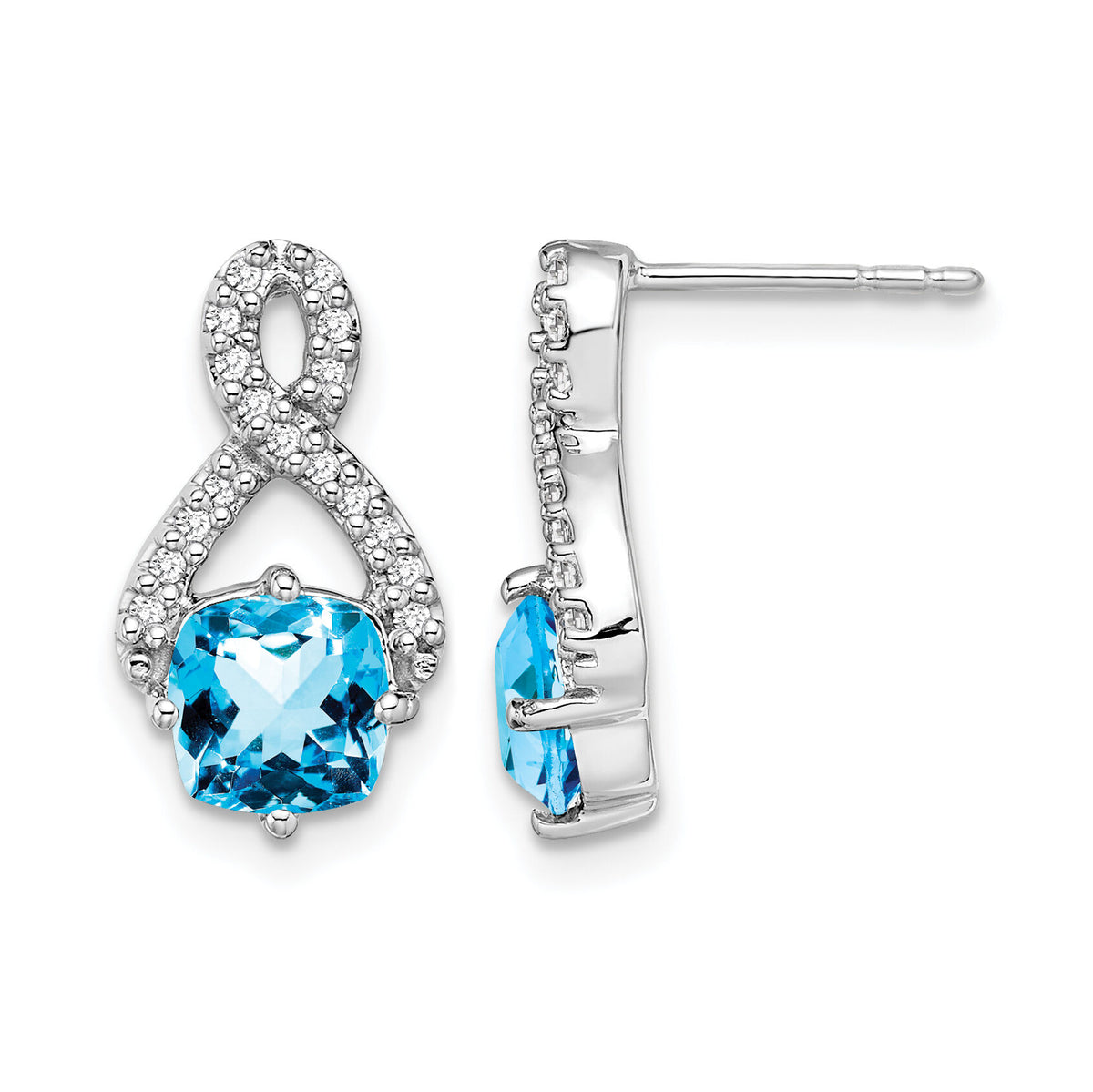 14k White Gold Blue Topaz and Diamond Earrings-EM7089-BT-017-WA