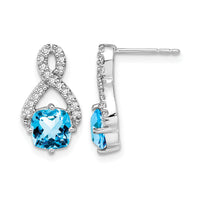 14k White Gold Blue Topaz and Diamond Earrings-EM7089-BT-017-WA