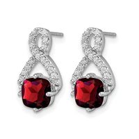 14k White Gold Garnet and Diamond Earrings-EM7089-GA-017-WA