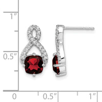 14k White Gold Garnet and Diamond Earrings-EM7089-GA-017-WA