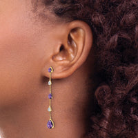 14k Amethyst and White Topaz Dangle Earrings-EM7090-AM-YA