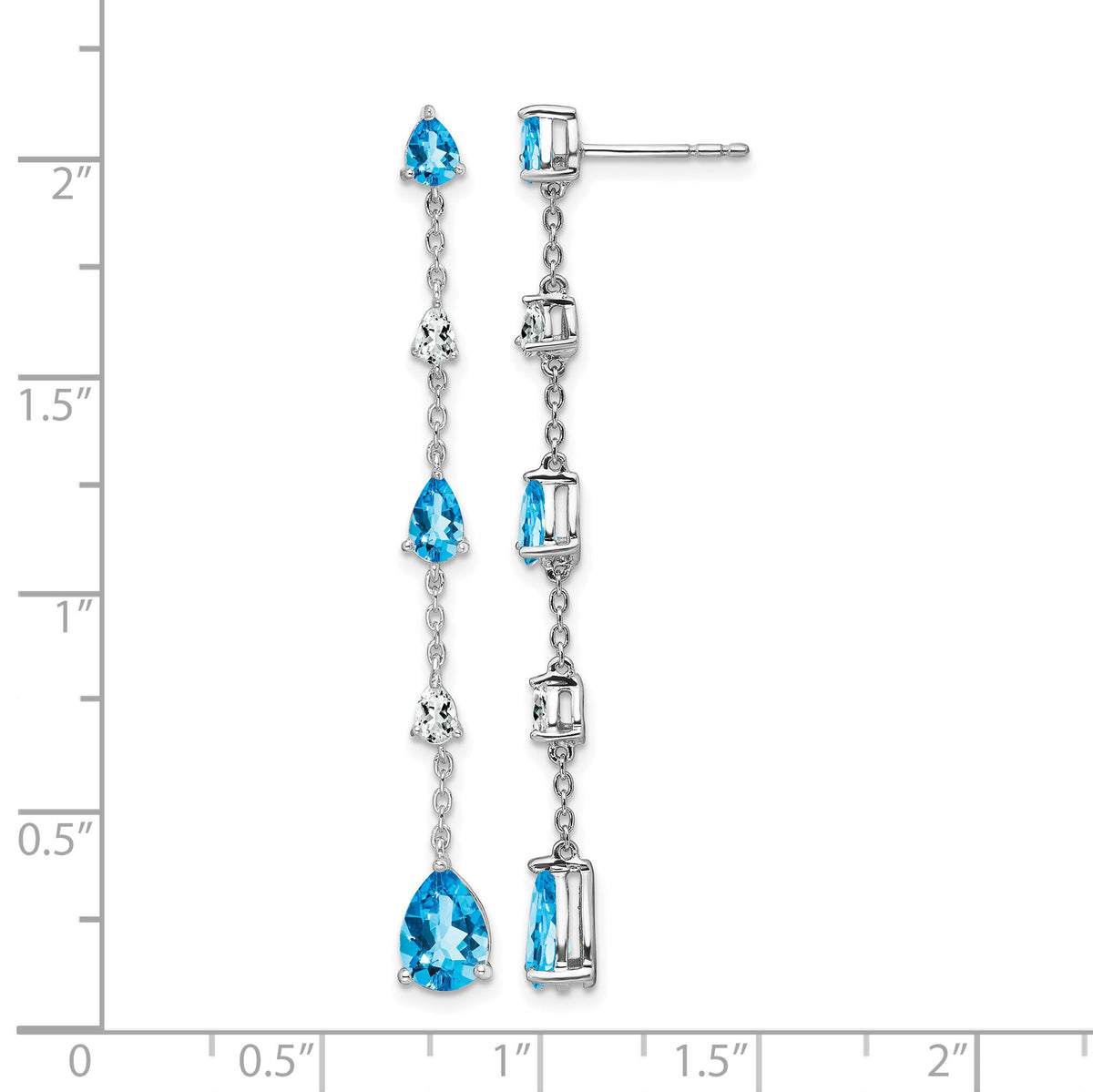 14k White Gold Blue Topaz and White Topaz Dangle Earrings-EM7090-BT-WA