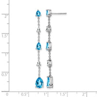 14k White Gold Blue Topaz and White Topaz Dangle Earrings-EM7090-BT-WA