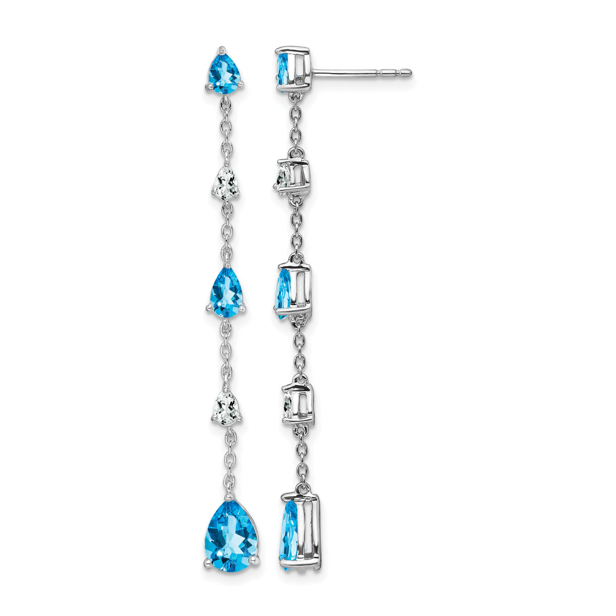 14k White Gold Blue Topaz and White Topaz Dangle Earrings-EM7090-BT-WA