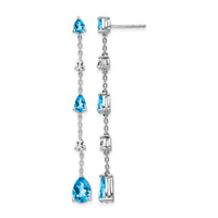 14k White Gold Blue Topaz and White Topaz Dangle Earrings-EM7090-BT-WA