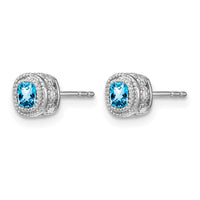 14k White Gold Cushion Blue Topaz and Diamond Earrings-EM7092-BT-019-WA