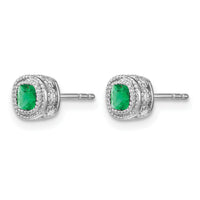 14k White Gold Emerald and Diamond Earrings-EM7092-EM-010-WA