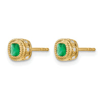 14k Emerald and Diamond Earrings-EM7092-EM-010-YA