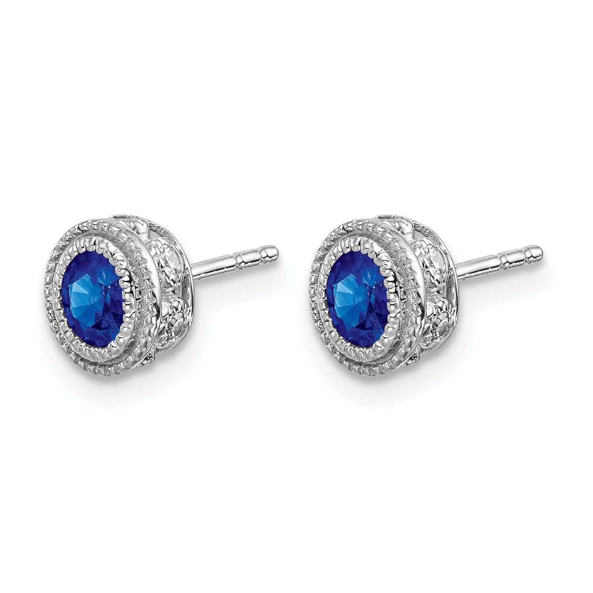 14k White Gold Sapphire and Diamond Earrings-EM7093-SA-012-WA