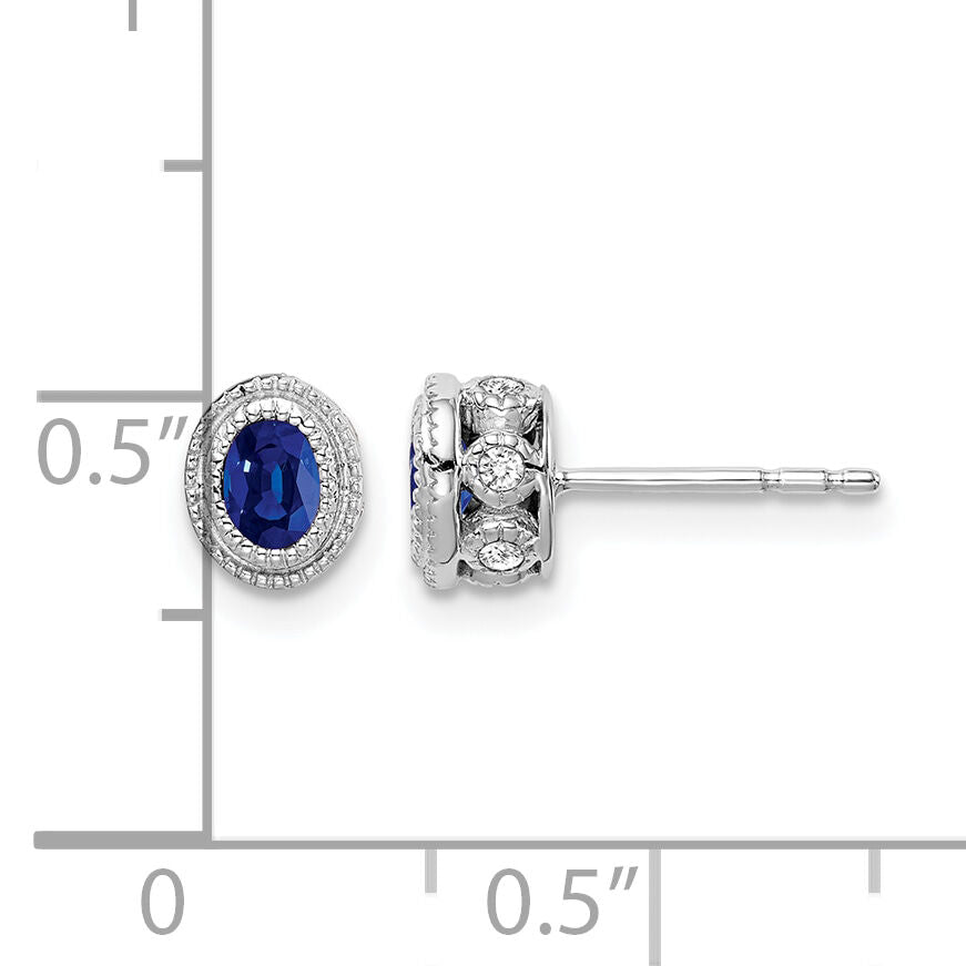 14k White Gold Sapphire and Diamond Earrings-EM7093-SA-012-WA
