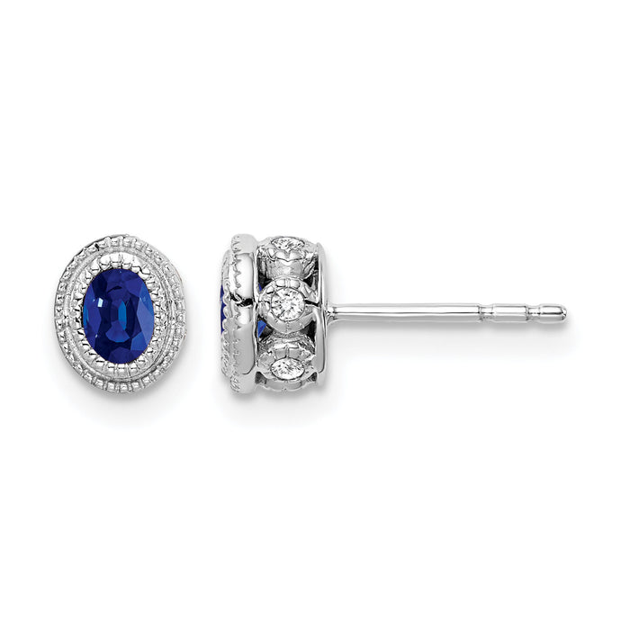 14k White Gold Sapphire and Diamond Earrings-EM7093-SA-012-WA