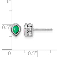 14k White Gold Emerald and Diamond Earrings-EM7094-EM-015-WA