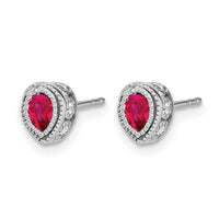 14k White Gold Ruby and Diamond Earrings-EM7094-RU-015-WA