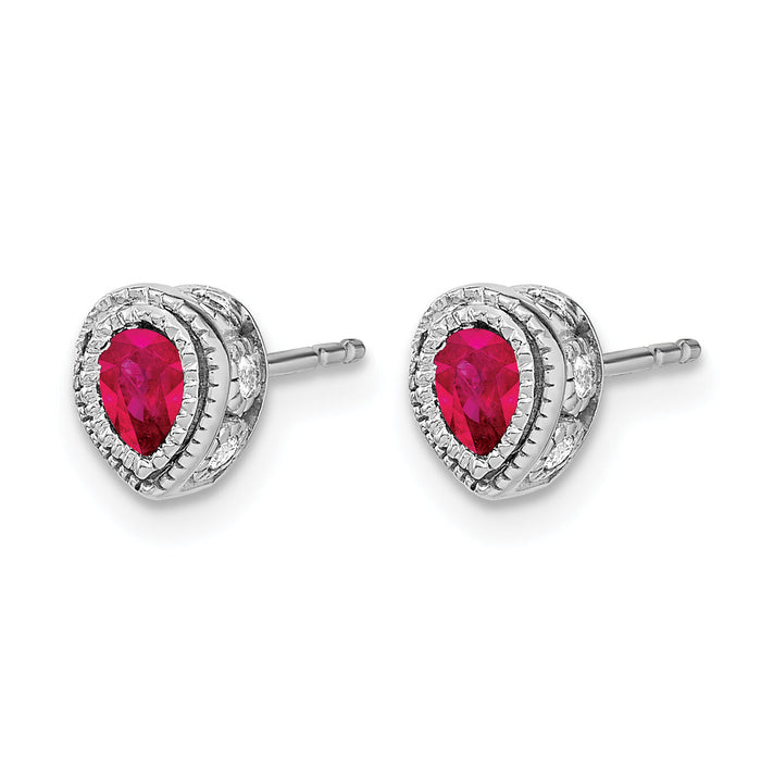 14k White Gold Ruby and Diamond Earrings-EM7094-RU-015-WA
