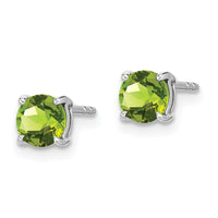 14k White Gold Round Peridot Earrings-EM7097-PE-W