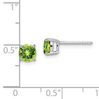 14k White Gold Round Peridot Earrings-EM7097-PE-W