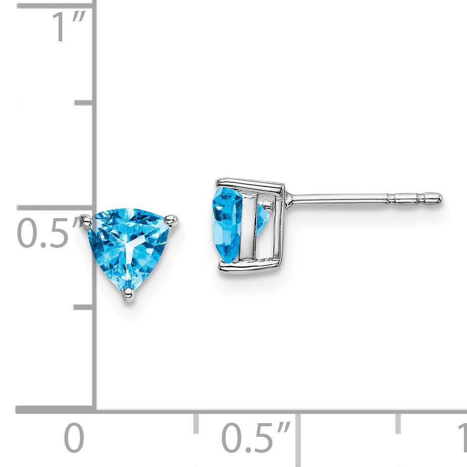 14k White Gold Trillion Blue Topaz Earrings-EM7100-BT-W