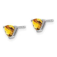 14k White Gold Trillion Citrine Earrings-EM7100-CI-W