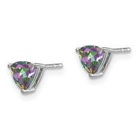 14k White Gold Trillion Mystic Fire Topaz Earrings-EM7100-FT-W