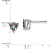 14k White Gold Trillion Mystic Fire Topaz Earrings-EM7100-FT-W