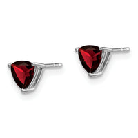 14k White Gold Trillion Garnet Earrings-EM7100-GA-W