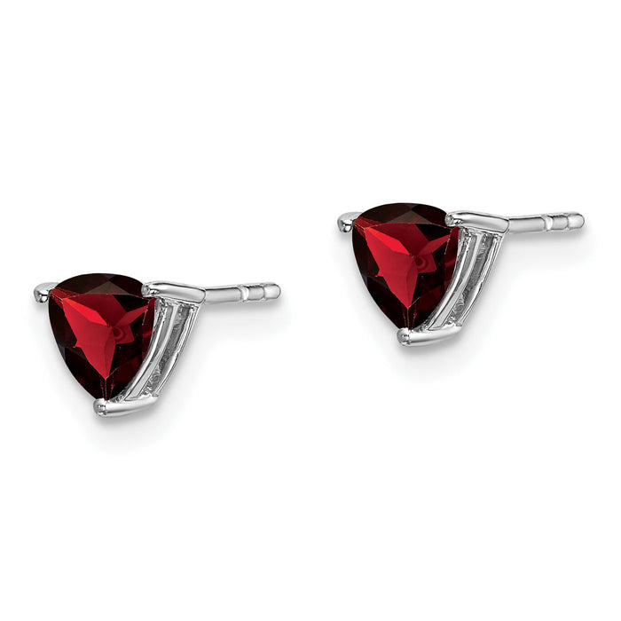 14k White Gold Trillion Garnet Earrings-EM7100-GA-W